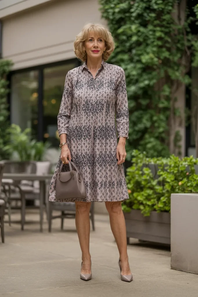 Printed Mini Dress for Women Over 50