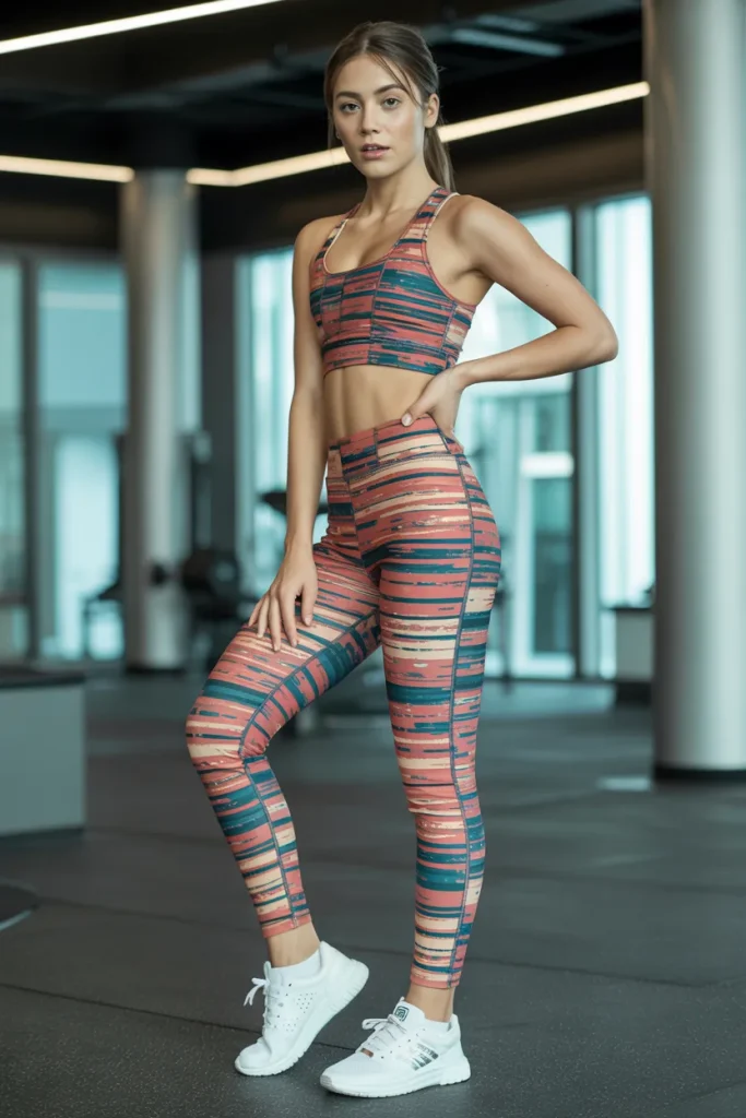 Printed Workout Set with Shoes for Women