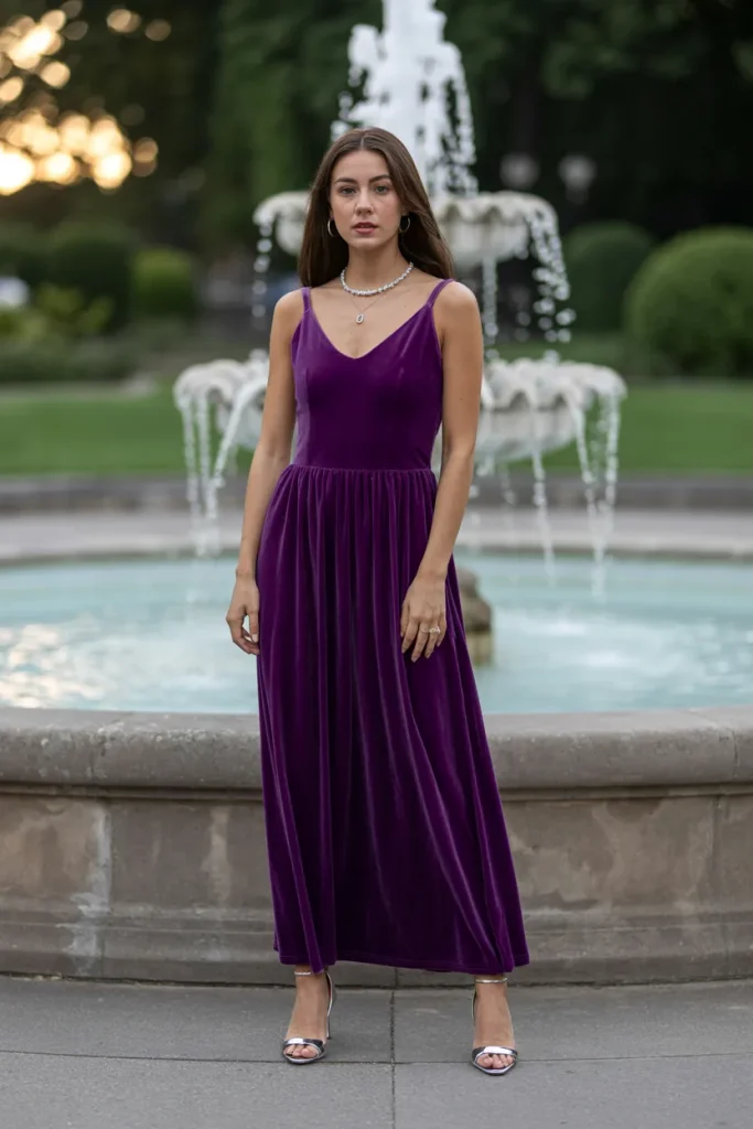 Purple Velvet Maxi Dress