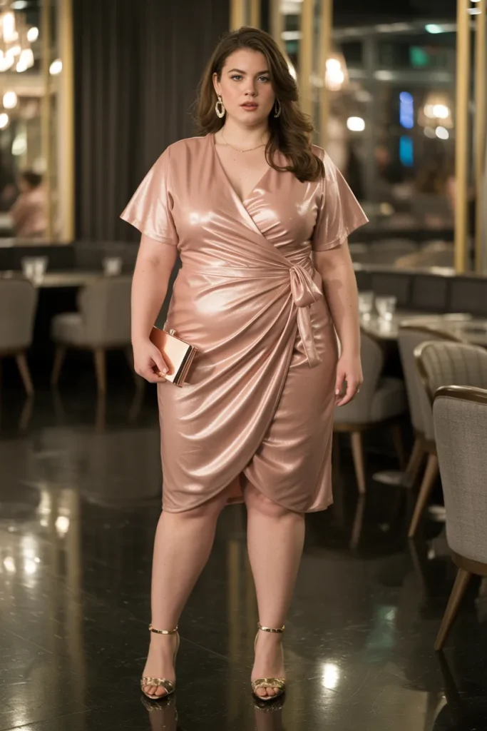 Rose Gold Wrap Dress
