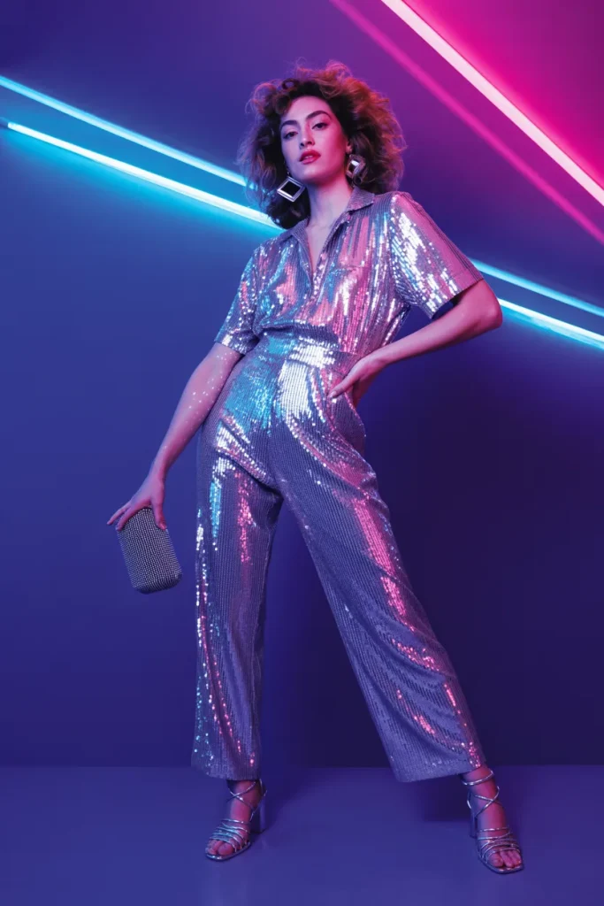 Sequin Jumpsuit Disco Outfits for Women Who Love Glam