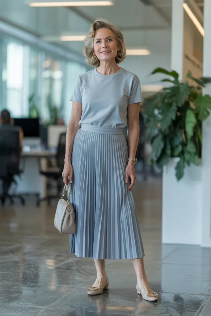 Simple Tee with Pleated Skirt