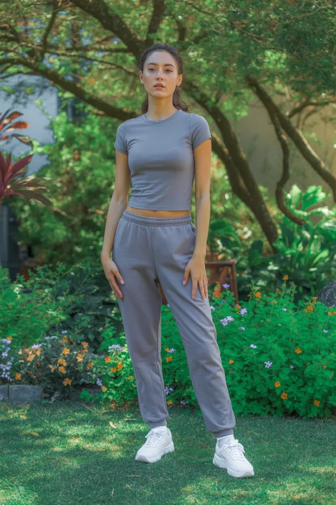 Skinny Top with Sweatpants Sneakers