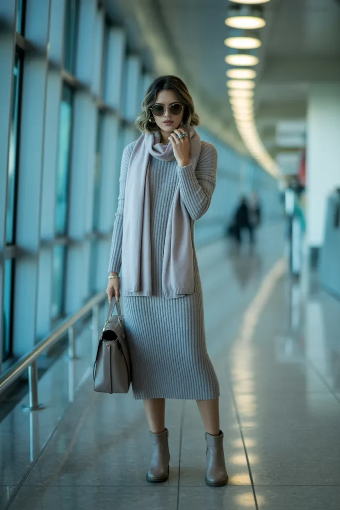 Soft Knit Dress and Scarf
