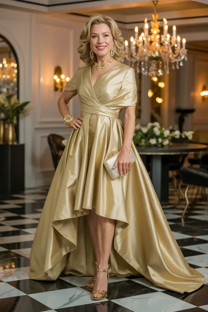 Stunning Gold High Low Gown