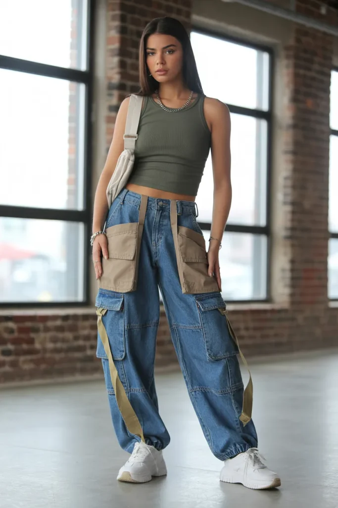 Tank Top and Cargo Pants Inspired by Levis