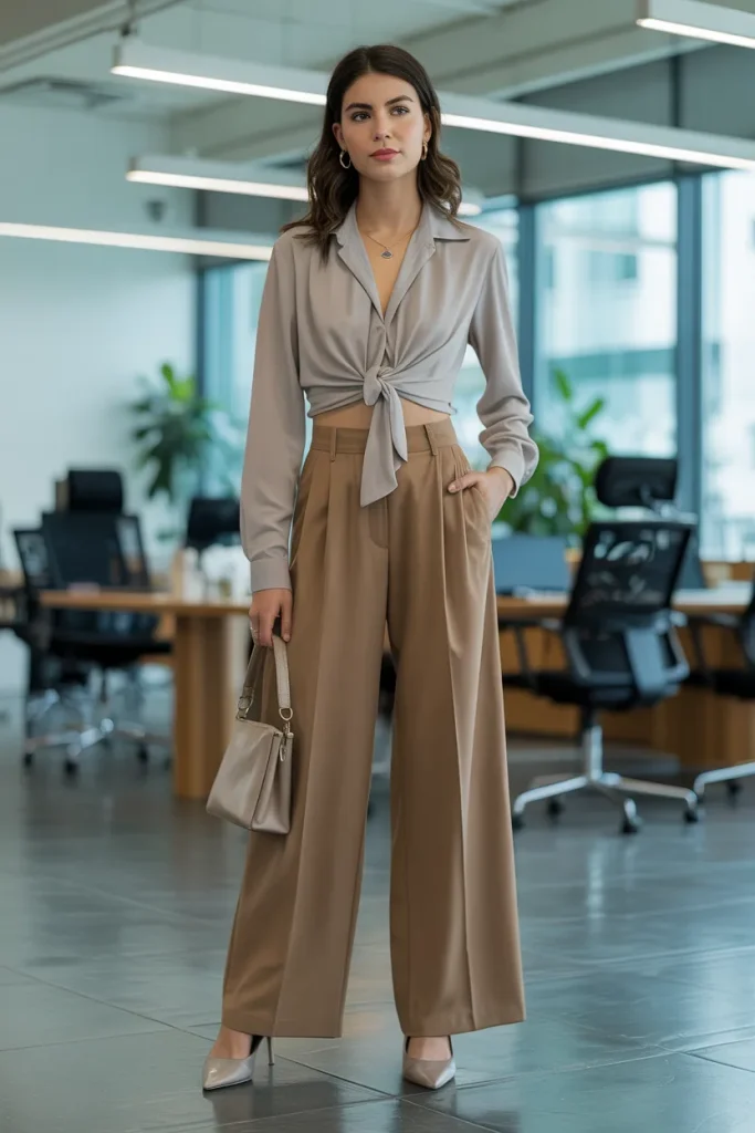 Wide Leg Pants and Blouse