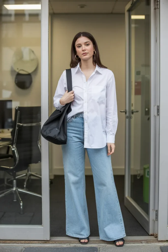 white button down shirt with wide leg je Px1KjWOKTwG6kZXxk4Fc9Q BrN5LYwrQjuZnKSQLVhIpg