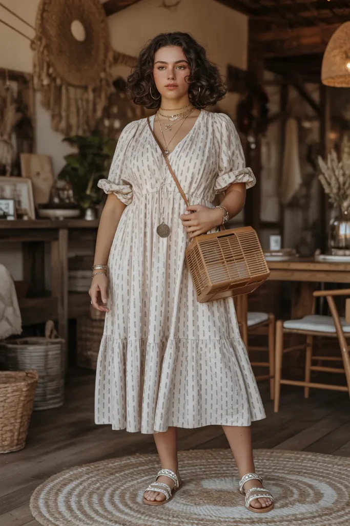 Bohemian Dress with Sandals