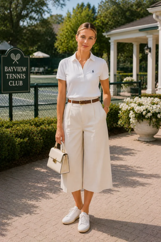 Cotton Pique Polo and Culotte Combination