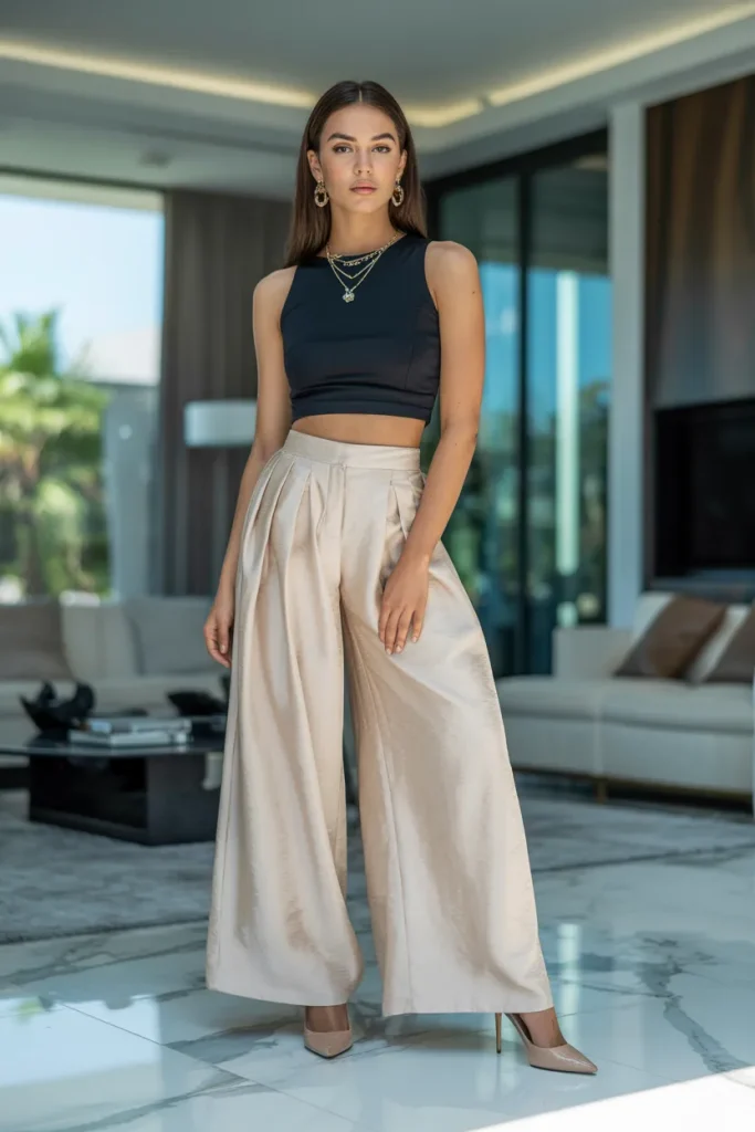 Crop Top and Palazzo Pants
