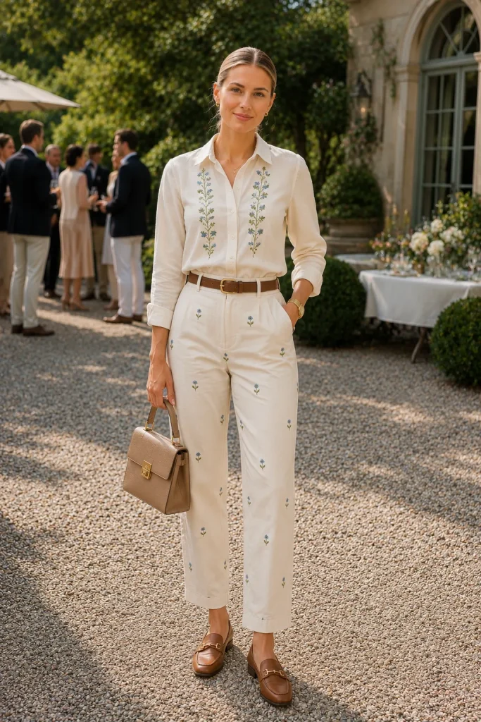 Embroidered Chino Set
