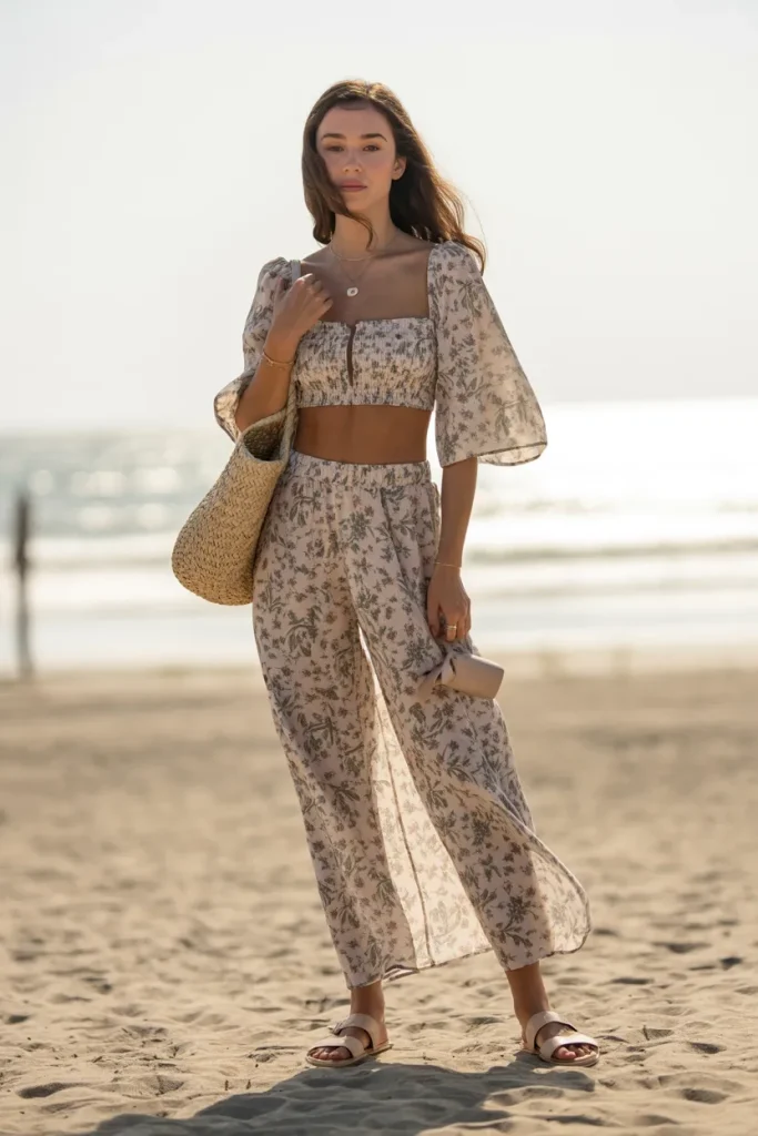 Floral Printed Co ord Set for Beach