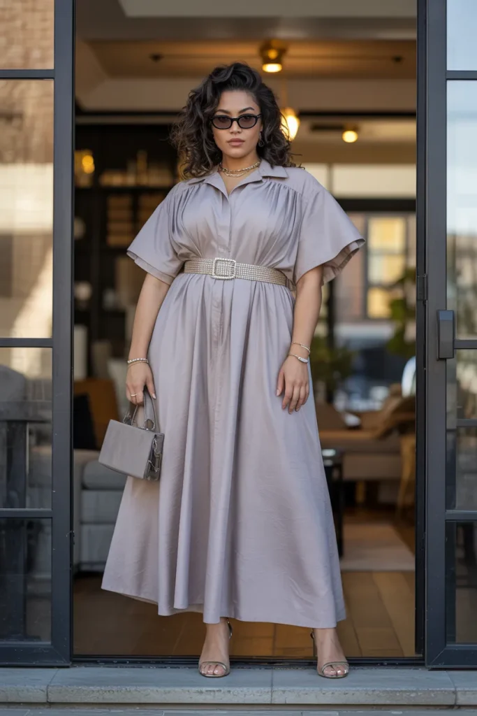 Flowy Maxi Dress with Statement Belt