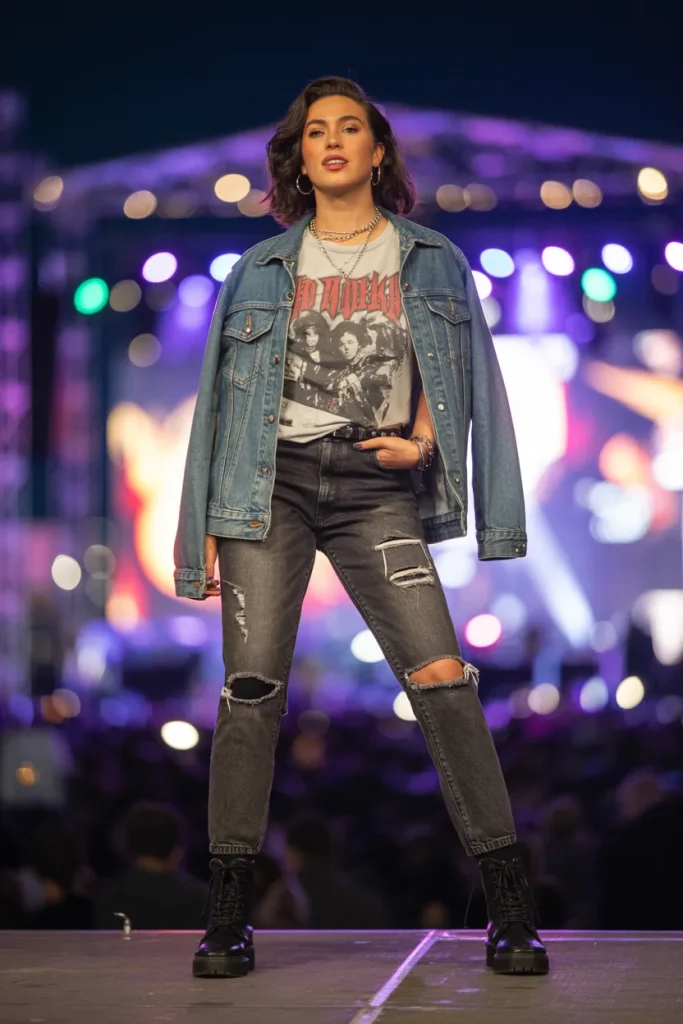 21 Billie Eilish Concert Outfits for Women: Street Style Looks 16 Graphic T Shirt with Jeans Top for Concert Night Outfit