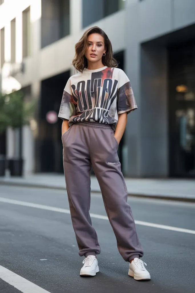 Graphic Top with Premium Sweatpants