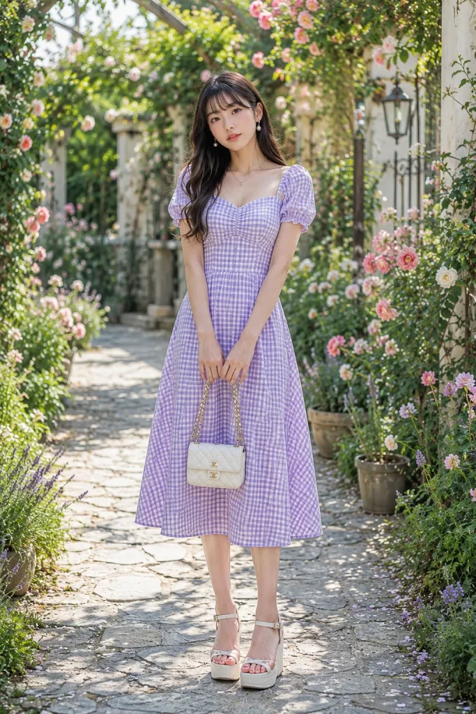 Lavender Gingham Romance