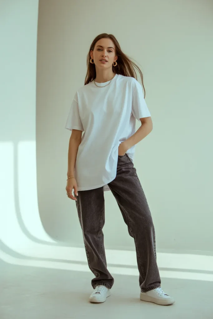 Long Oversized T Shirt with Premium Jeans