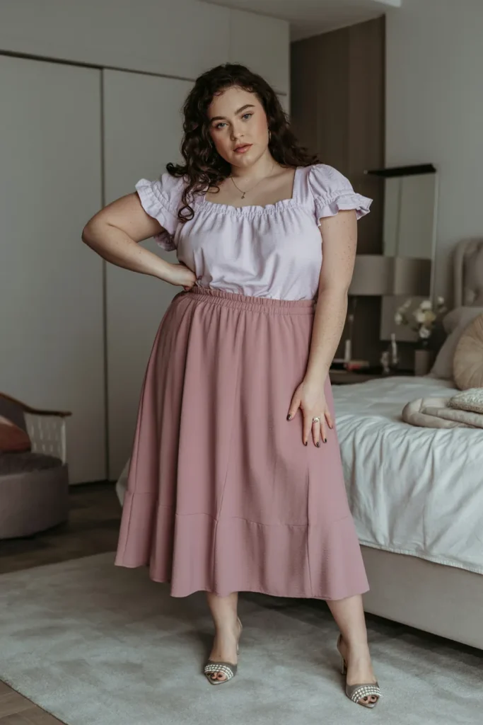 Ruffled Top with Midi Skirt