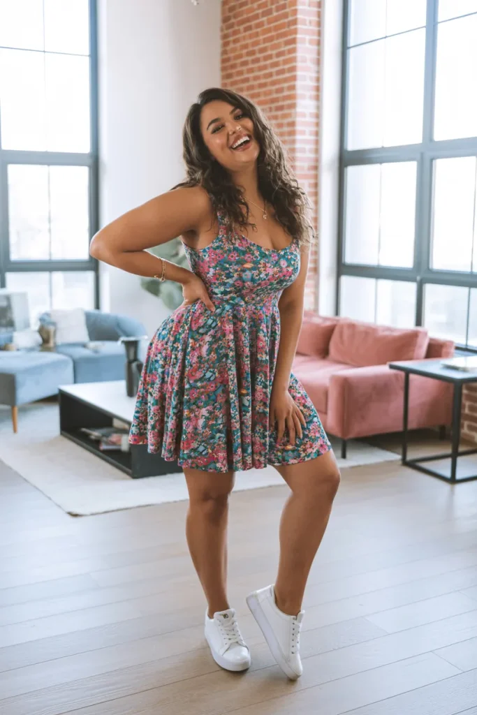 Skater Dress with Sneakers