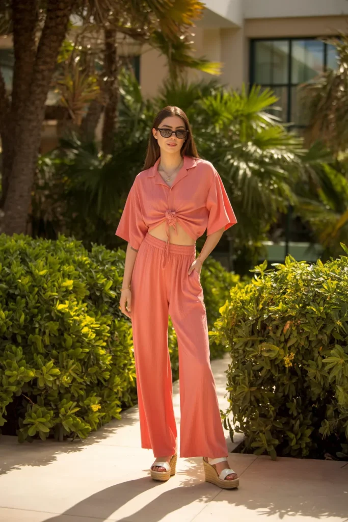 Soft Coral Resort Co ord Set