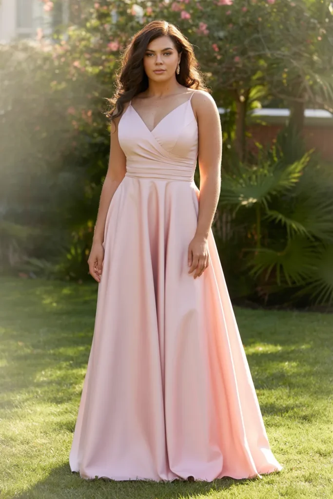 V Neck A Line Prom Dress