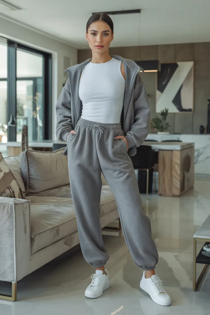 White Top with Premium Sweatpants