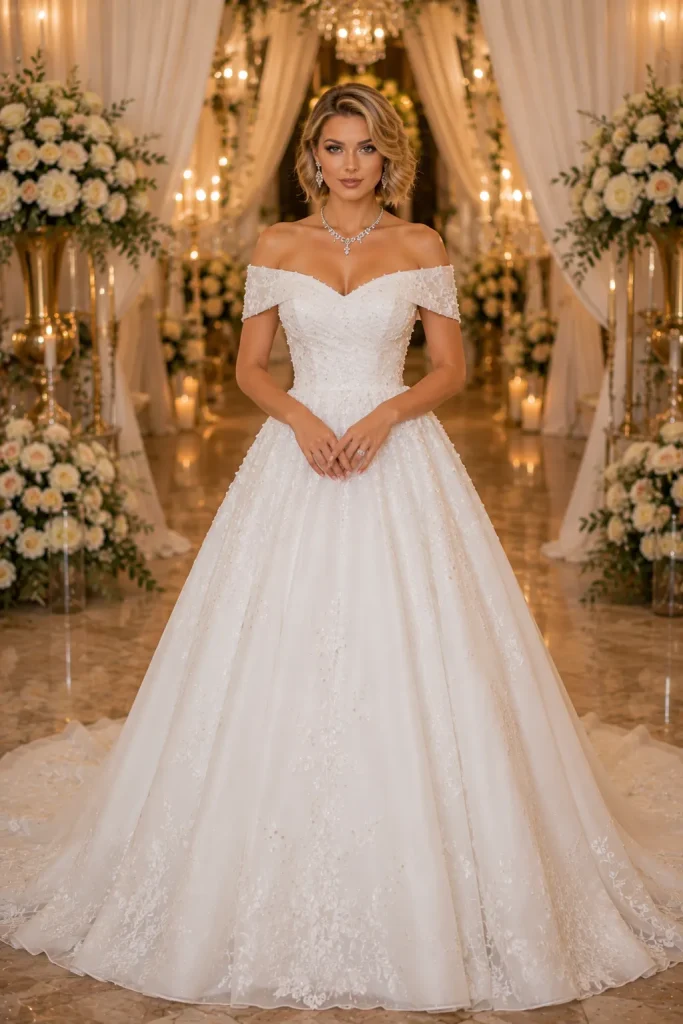 Off Shoulder Wedding Gown 1