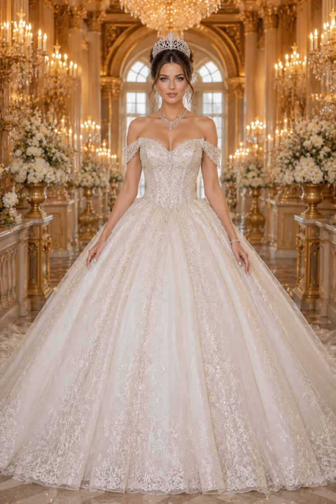 Princess Ball Gown Long Wedding Dress